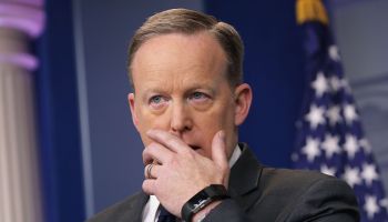 Jeff Sessions Joins Sean Spicer For Daily Press Briefing At The White House