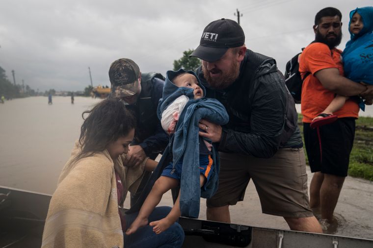A family is rescued in Houston.