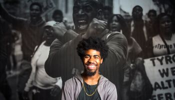 Devin Allen, amateur photographer whose photo of the Baltimore riots ended up on the cover of Time sets up a show at the Reginald Lewis Museum