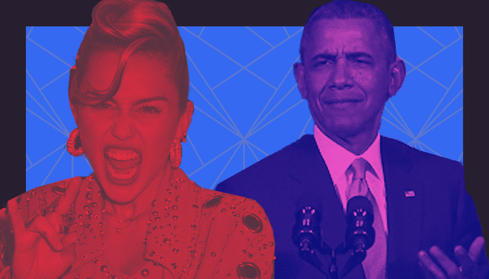 Miley Cyrus and Obama