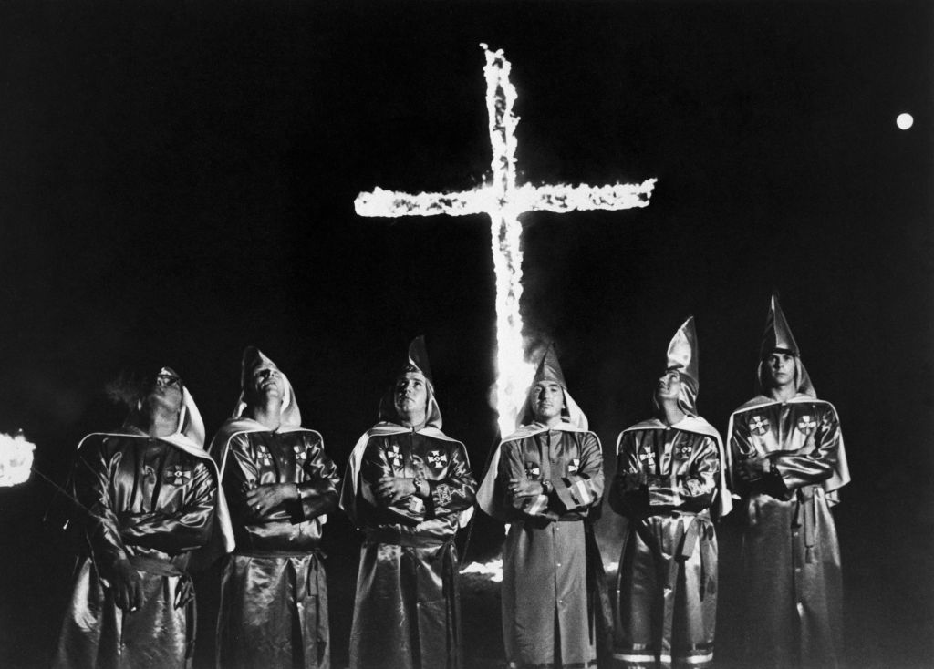 Klansmen Burning Cross At Stone Mountain