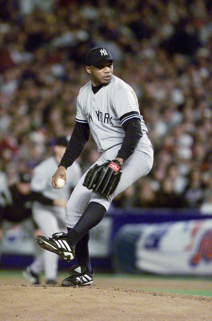New York Yankees' starting pitcher Orlando Hernandez pitches