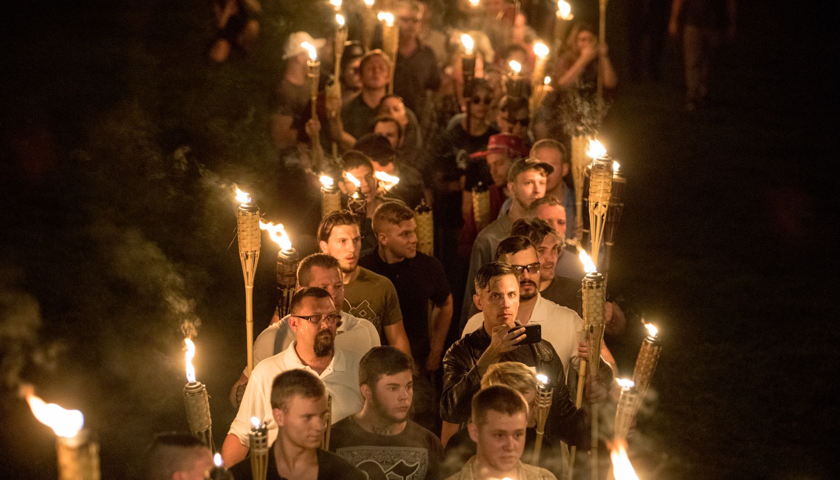 Torch march of white nationalists