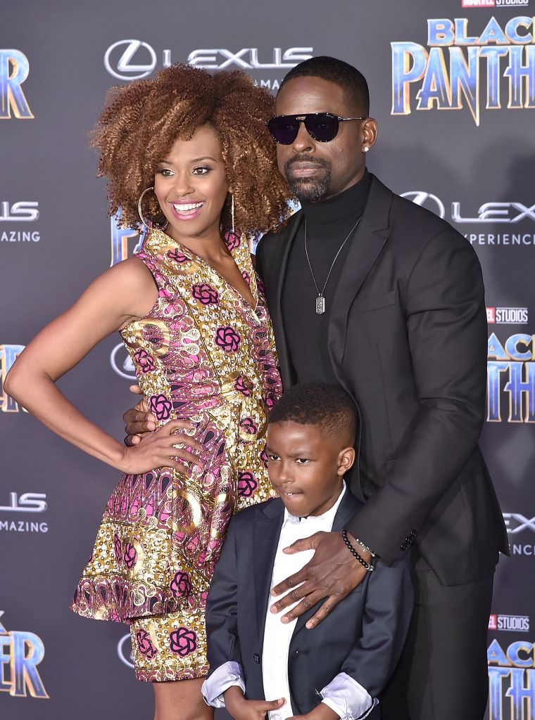 Ryan Michelle Bathe, Sterling K. Brown, and son Andrew Brown
