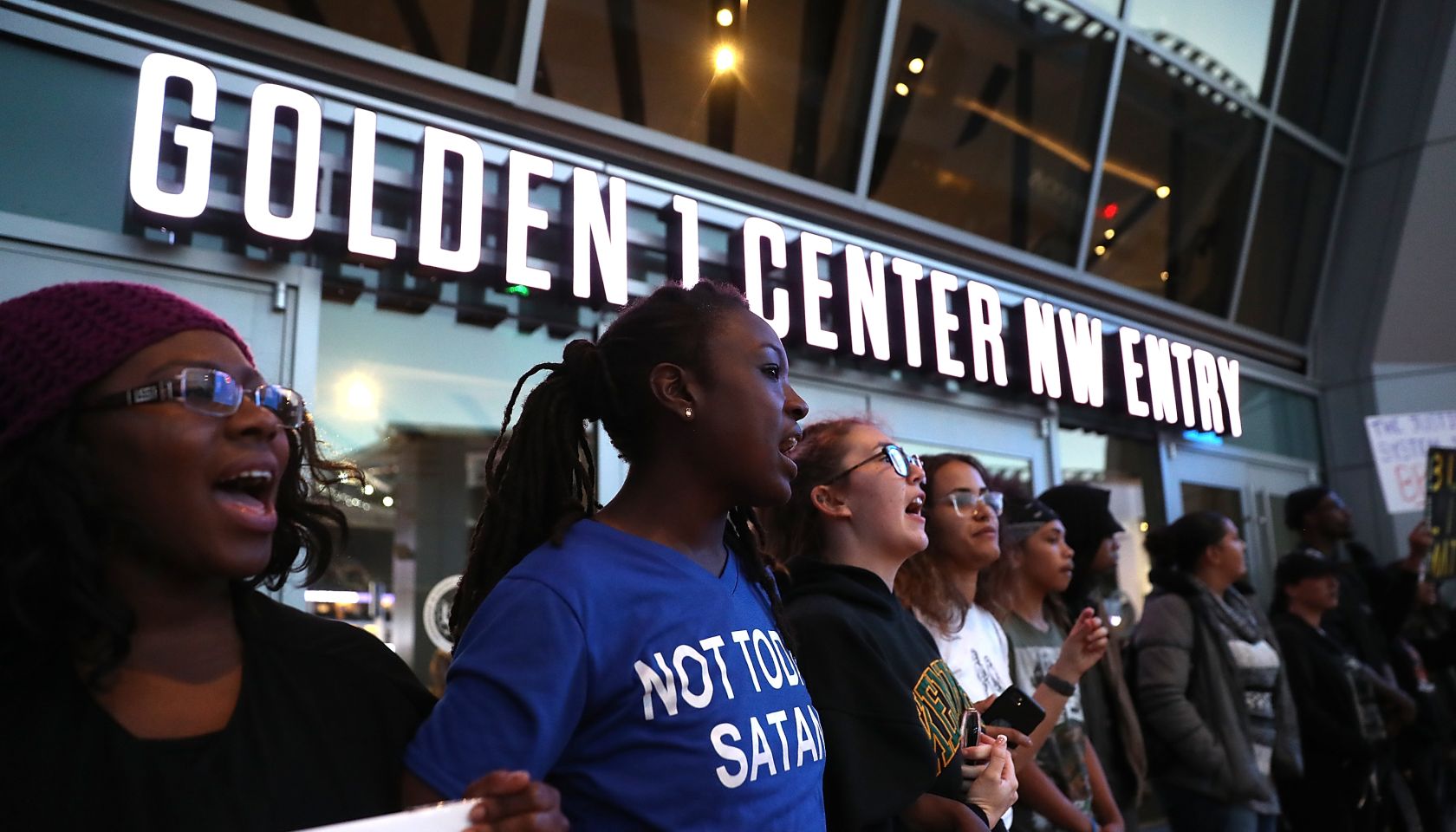 Demonstrators Protest Against Recent Sacramento Police Shooting Of Unarmed Black Man