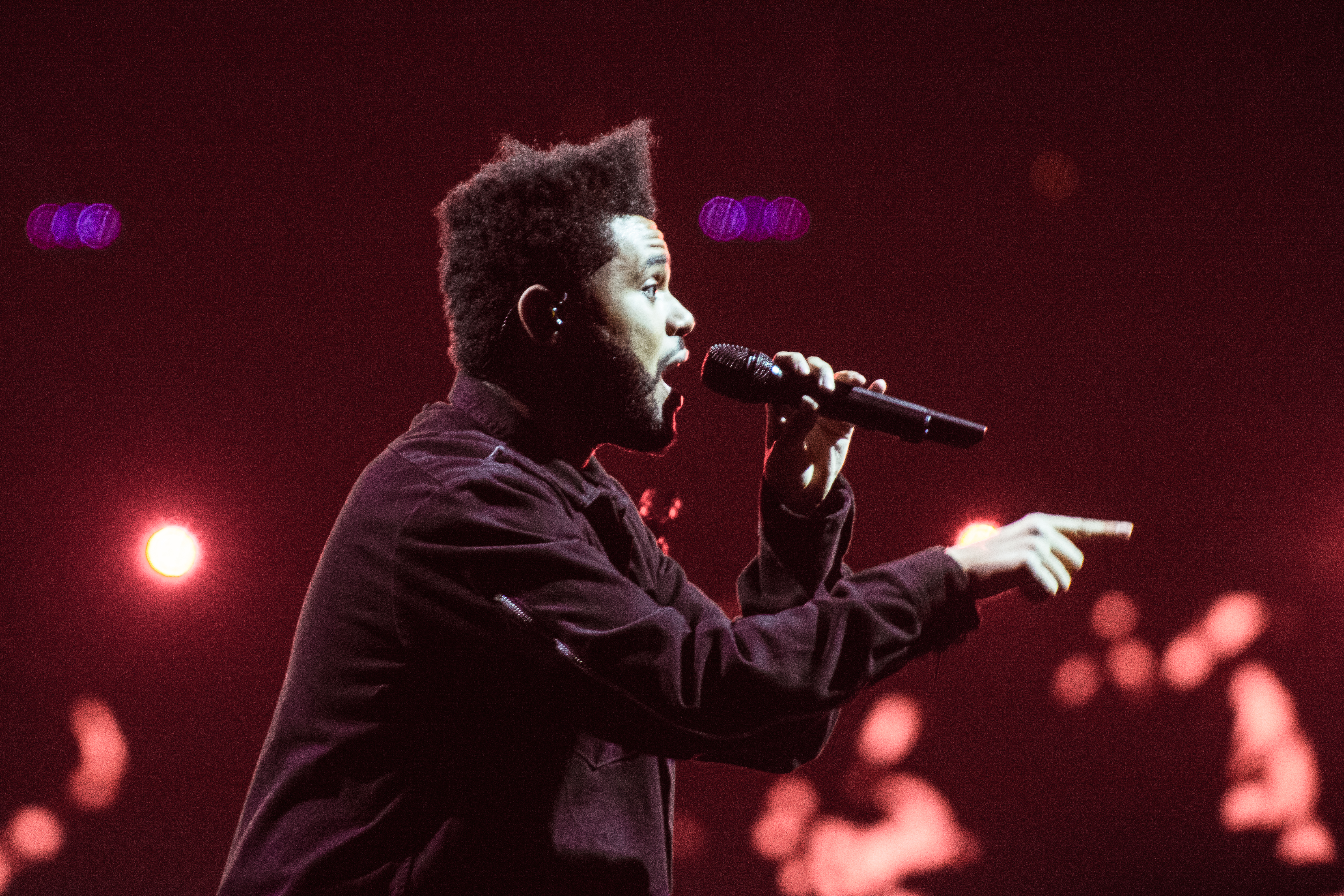 The Weeknd (Abel Makkonen Tesfaye) performs at the Verizon Center on Thursday night.