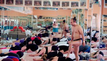 Bikram Choudhury Teaches Yoga Class