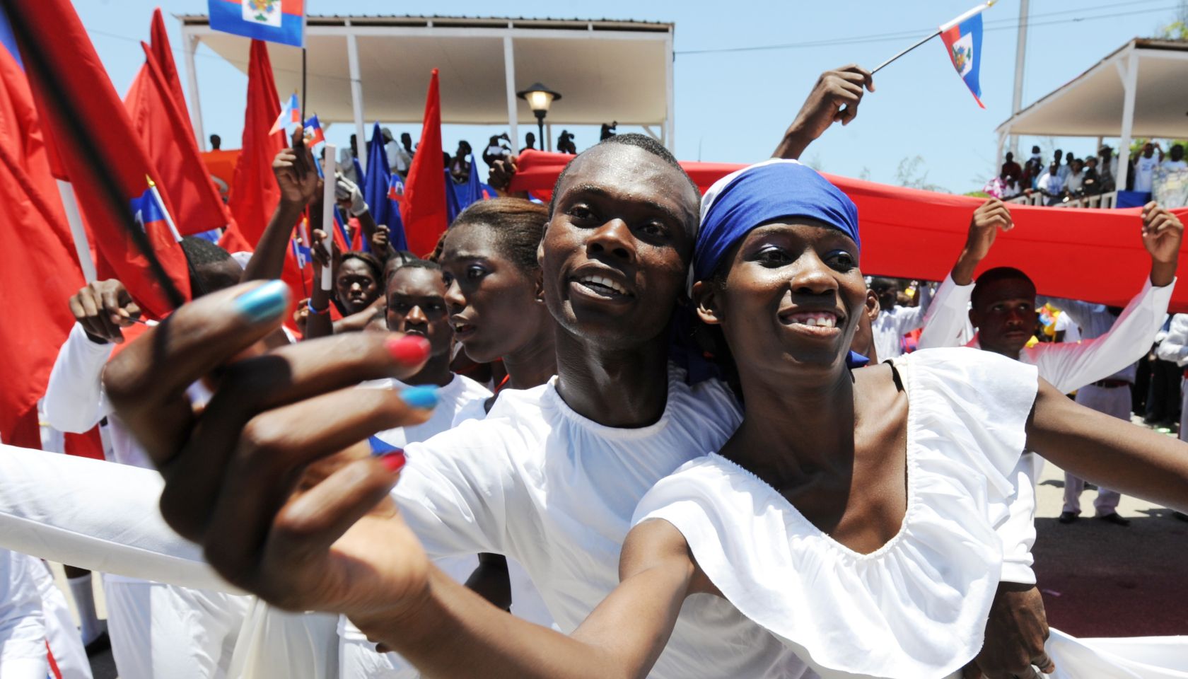 Performers dance during a ceremony marki