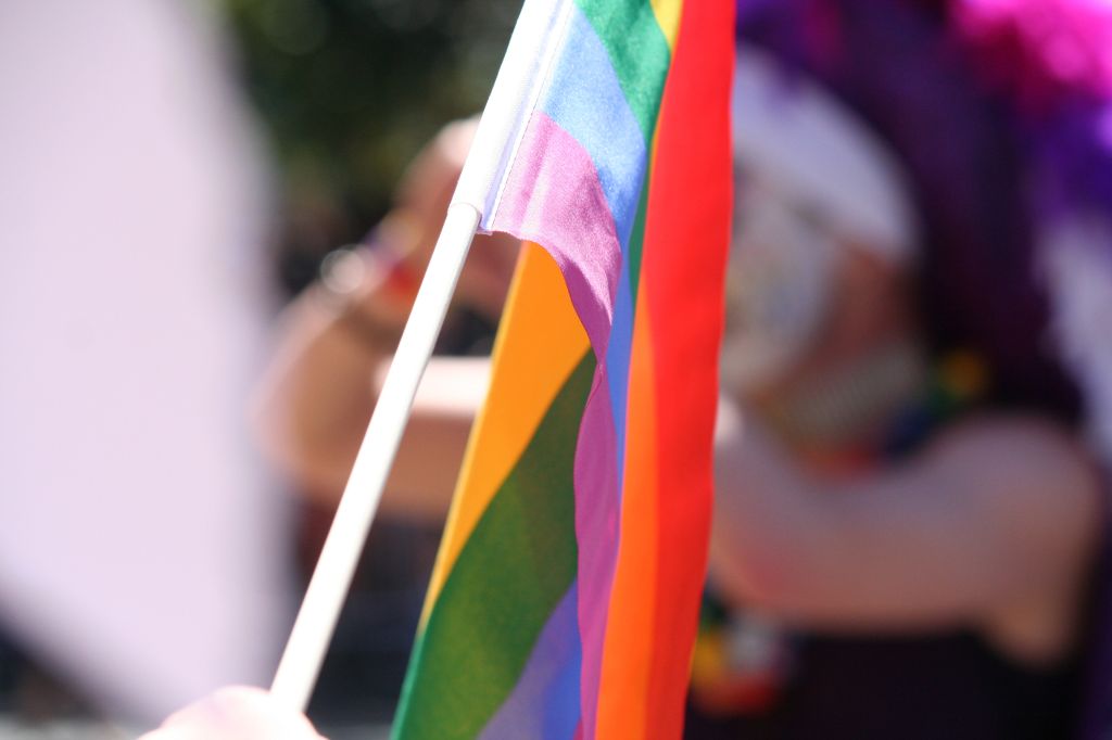Close-Up Of Rainbow Flag