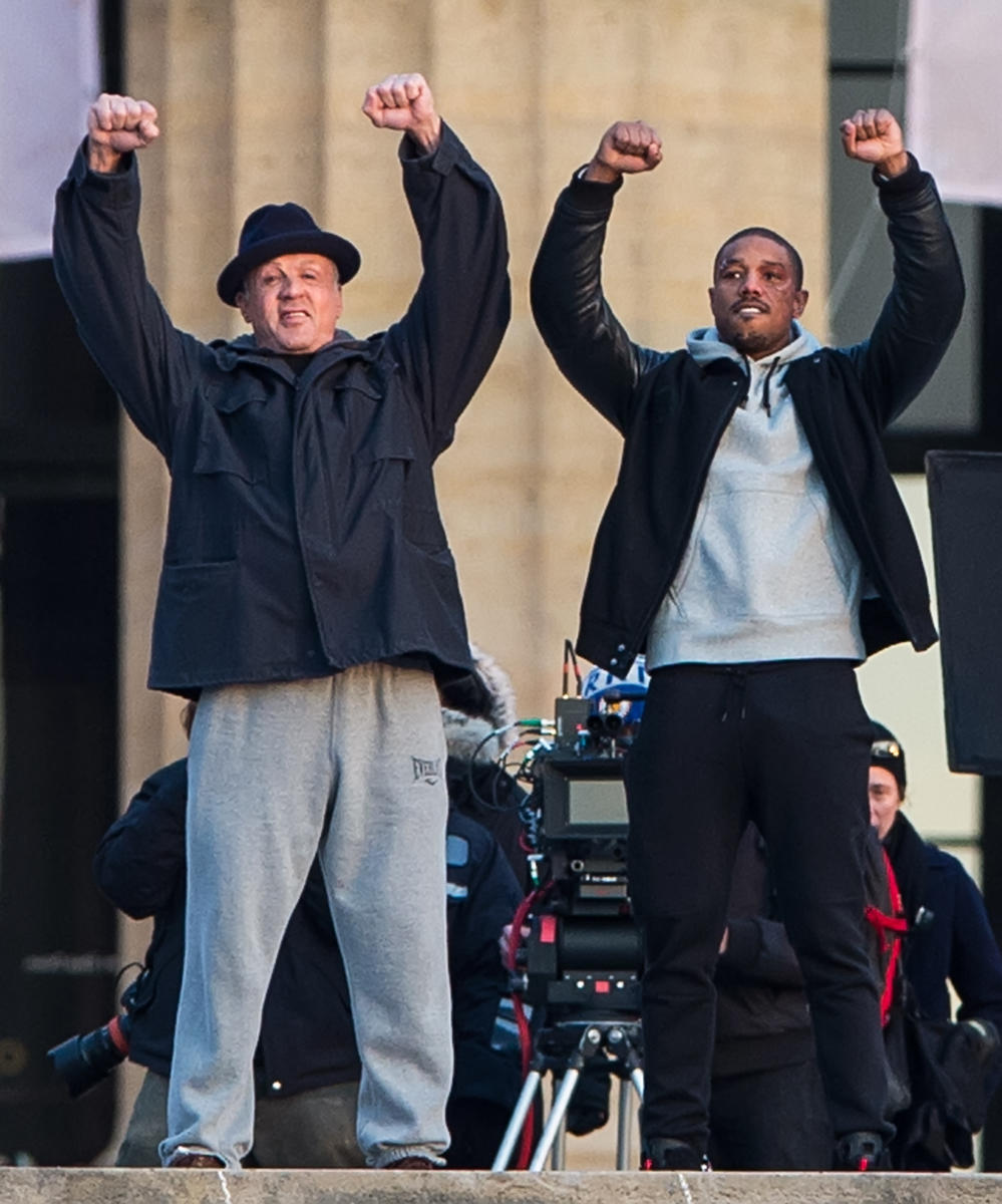 Michael B. Jordan Sylvester Stallone Creed set