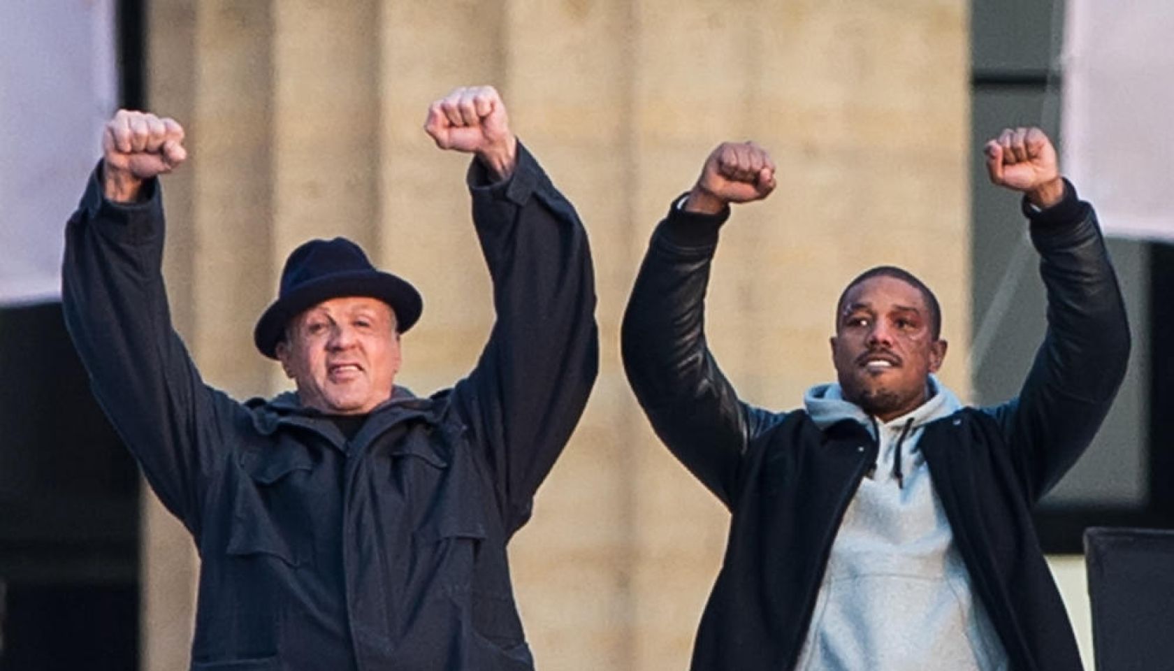 Michael B. Jordan Sylvester Stallone Creed set