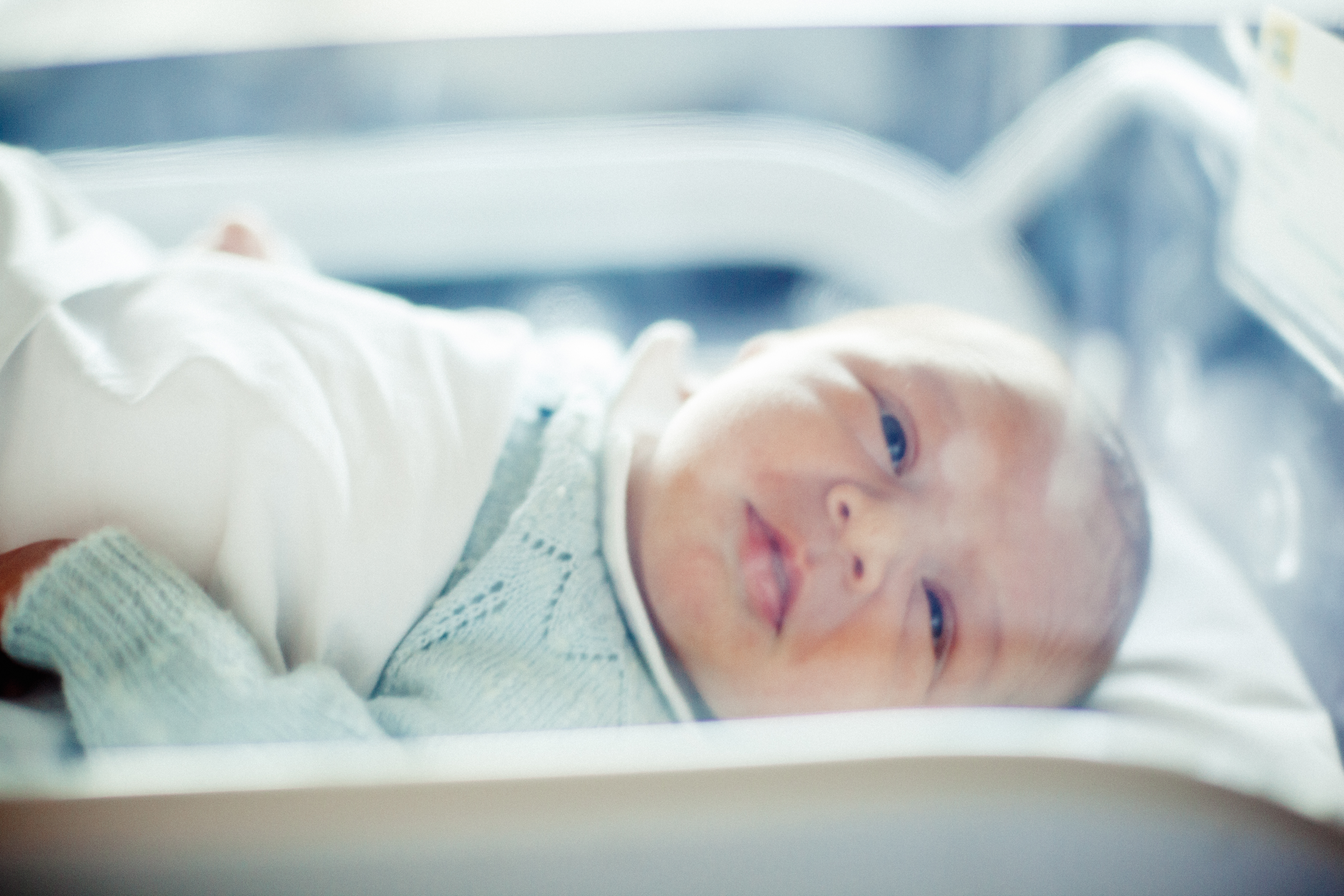 newborn black baby boy in hospital just born