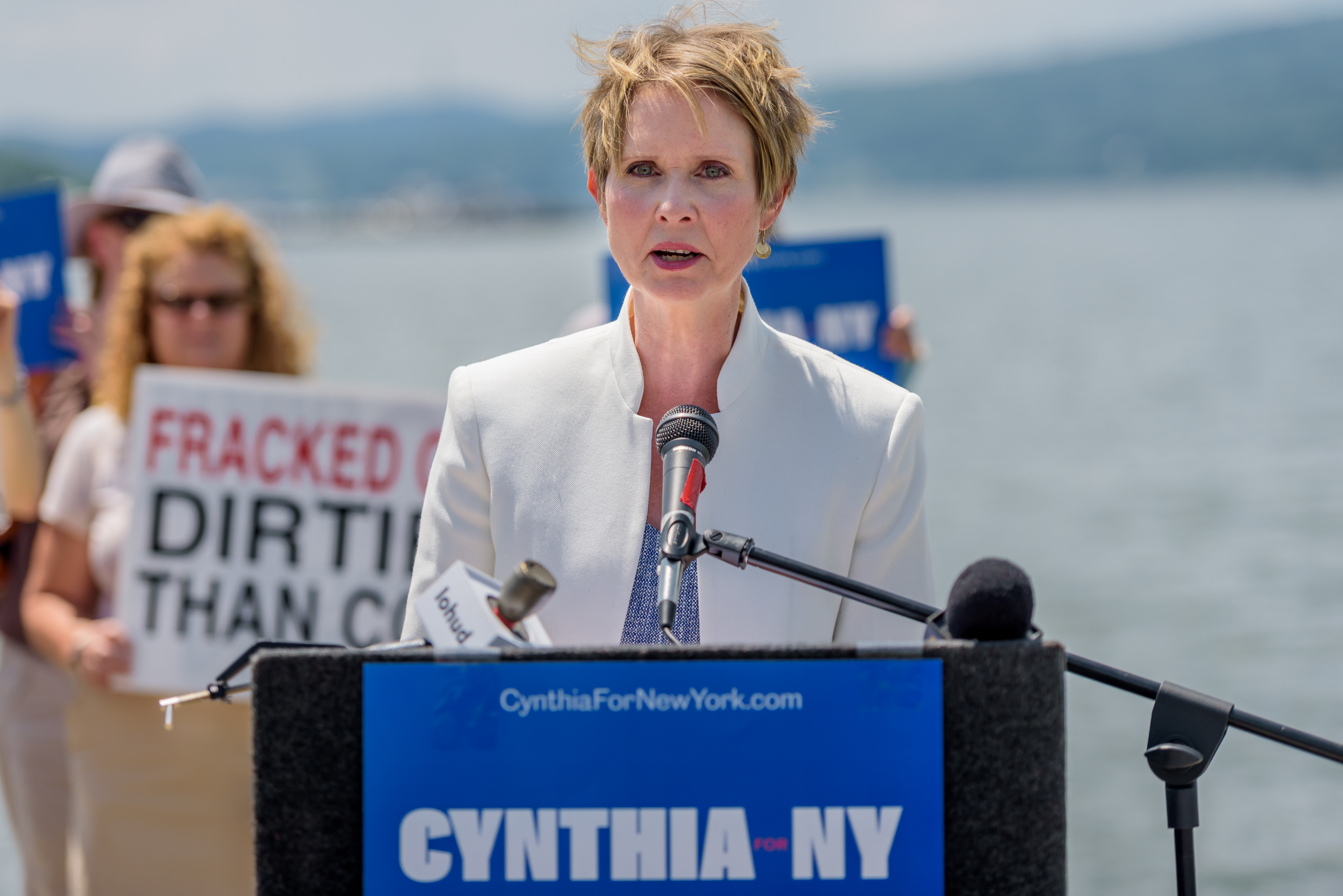 Cynthia Nixon, Candidate for NY Governor, held a press...