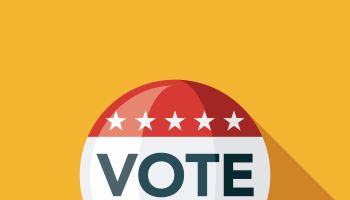 Vote Button Flat Design Elections Icon with Side Shadow
