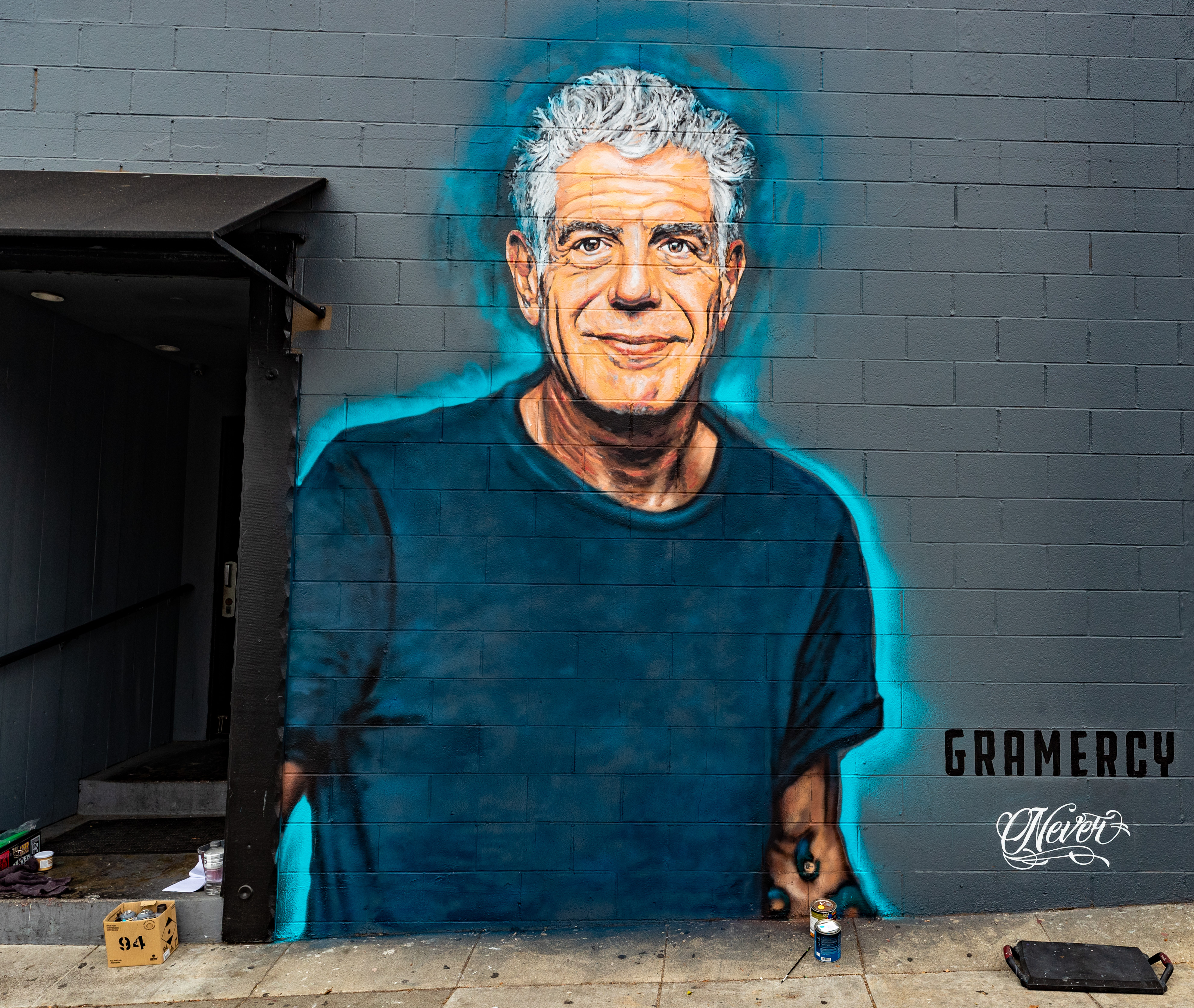 Anthony Bourdain Mural Unveiled In Santa Monica