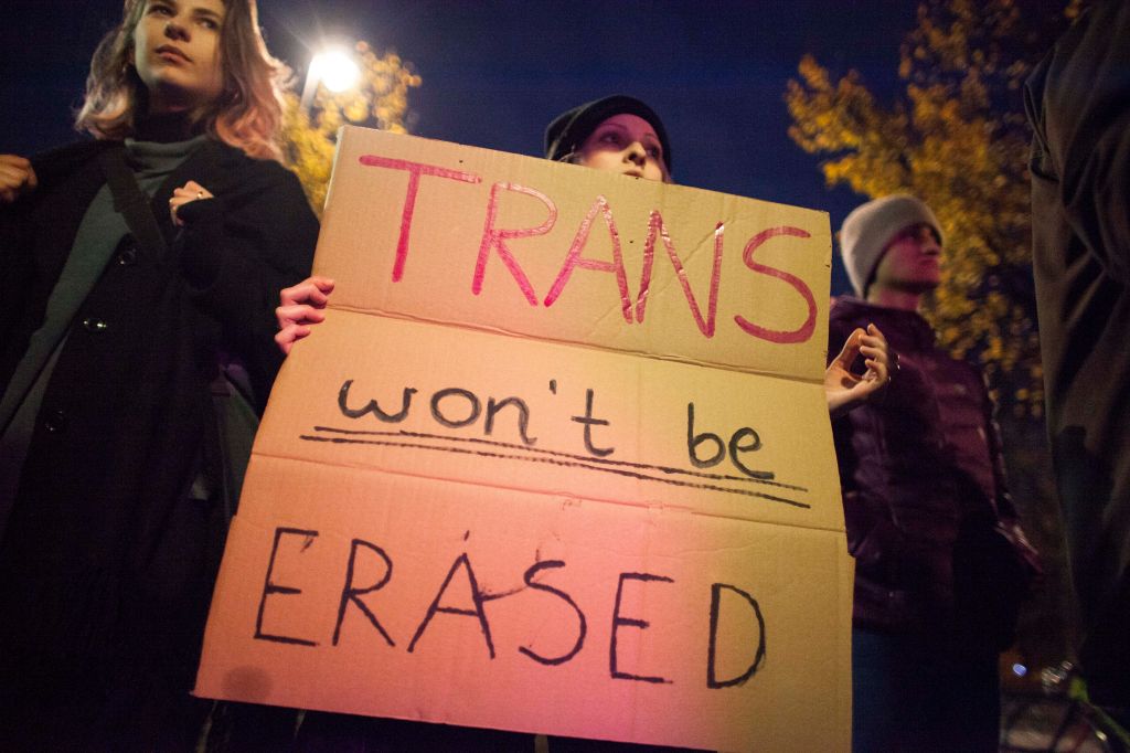 "We won't be erased" protest in Warsaw