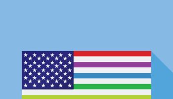 Blue USA Gay Rights Flag Icon