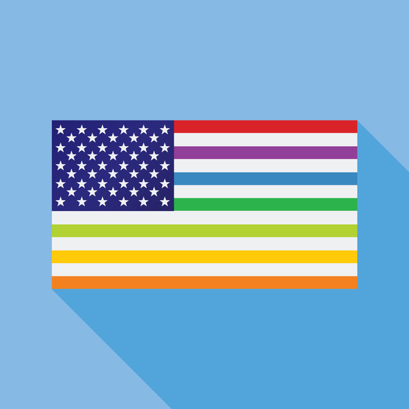 Blue USA Gay Rights Flag Icon