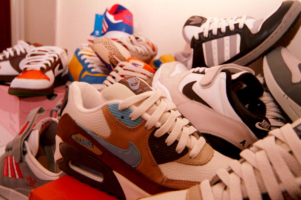 Trainer collection, Nike, Adidas, London, UK 2005