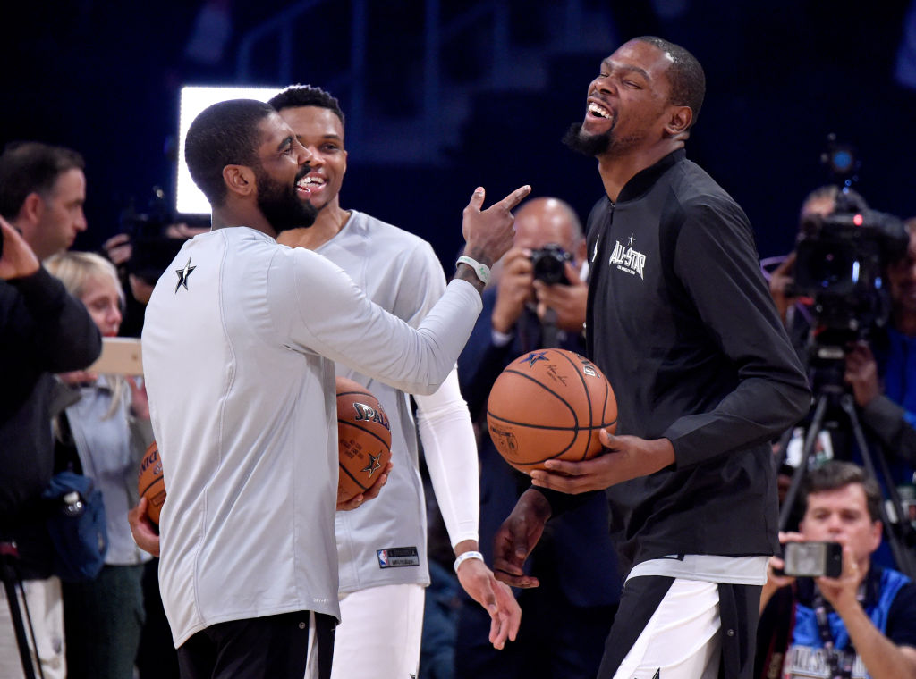 Video of Kyrie Irving & Kevin Durant Talking Has Knicks Fans Buzzing