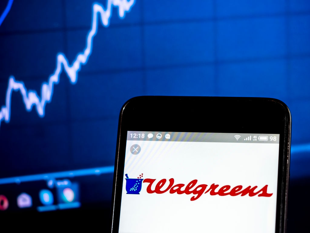 Walgreen Company logo seen displayed on a smart phone...