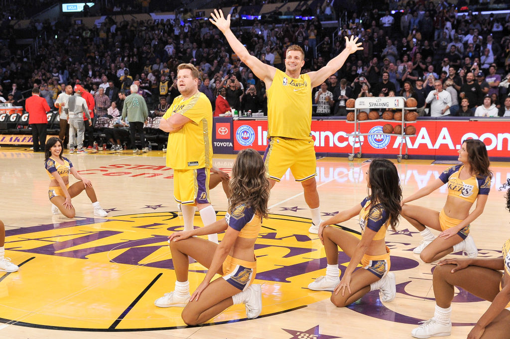 Celebrities At The Los Angeles Lakers Game