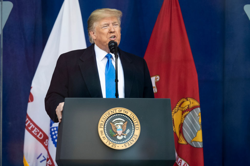 President Donald Trump Opening Ceremony for Veterans Day Parade : NYC