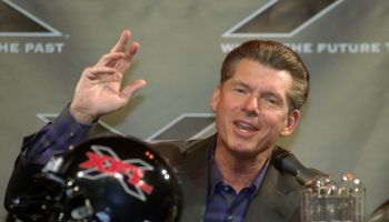 World Wrestling Federation chairman Vince McMahon speaks to