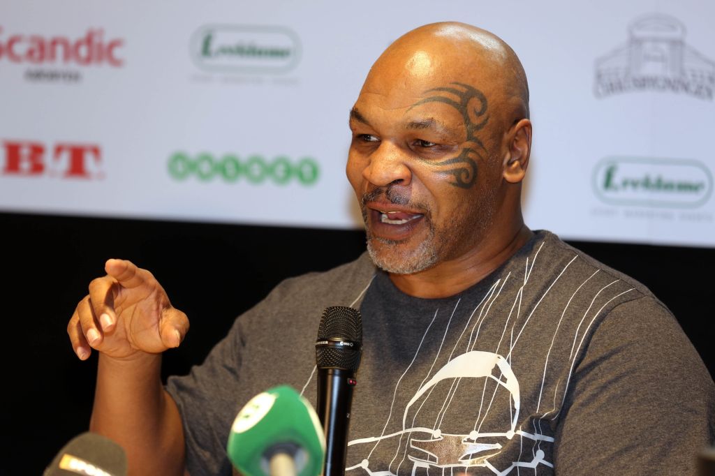 Mike Tyson at a press conference