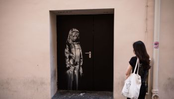 British Graffiti Artist Banksy Puts Up New Works In Paris