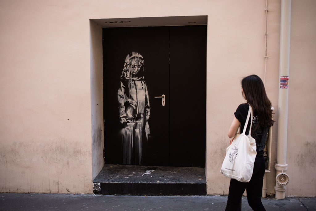 British Graffiti Artist Banksy Puts Up New Works In Paris