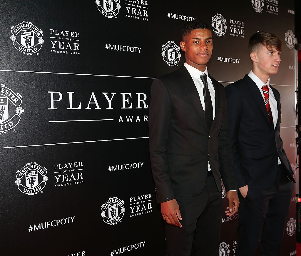 Soccer Player Marcus Rashford at 2016 Manchester United Player of the Year Awards