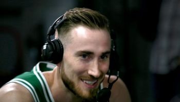 CANTON MA. - SEPTEMBER 30: Gordon Hayward is interviewed during the Boston Celtics Media Day on September 30, 2019 in Canton, MA. (Staff Photo By Nancy Lane/MediaNews Group/Boston Herald)
