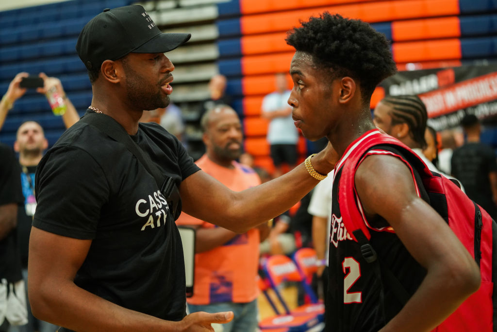 Dwyane Wade Watches Zaire Wade's AAU Game at Fab 48 Tournament