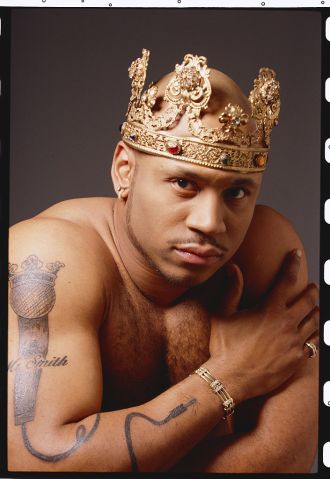 Rapper LL Cool J Barechested Wearing a Crown