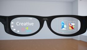 Abstract Smart Glasses helping make creative with Augmented Reality