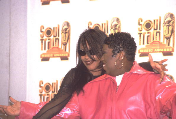 Aaliyah and Missy Elliott, happy as ever, at the 12th Annual Soul Train Music Awards.