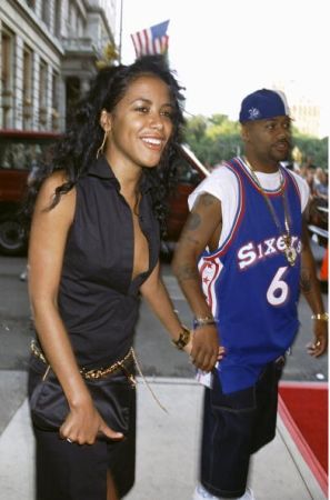 Singer Aaliyah and music producer Damon Dash arrive at the P