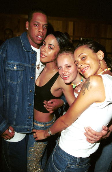 Jay-Z, Aaliyah, Bijou Phillips and Kidada Jones at a Tommy Hilfiger Party in L.A.