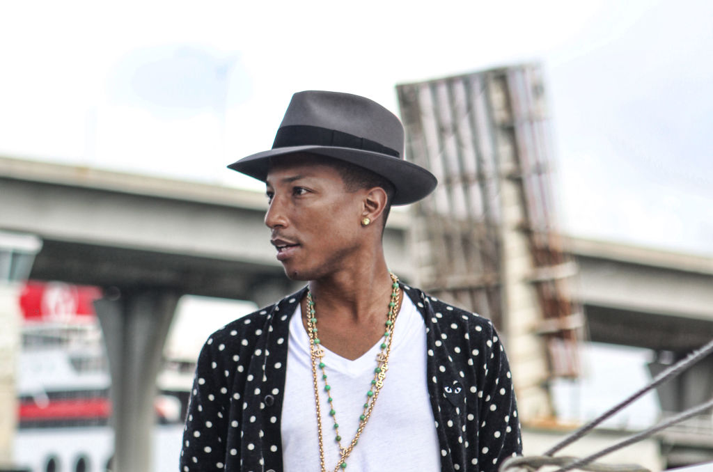 Pharrell Williams On Set Of Music Video In Florida