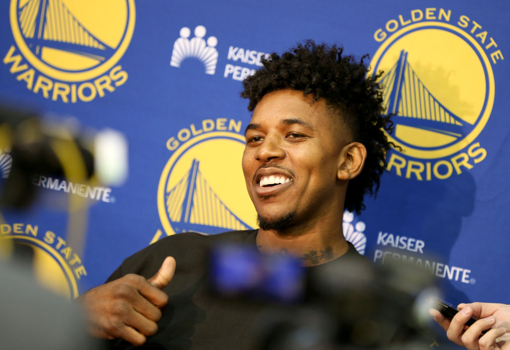 Golden State Warriors' Nick Young speaks with the news media from the team's practice facility in Oakland, Calif., on Friday, July 7, 2017. The Warriors have signed the free agent guard. (Anda Chu/Bay Area News Group)