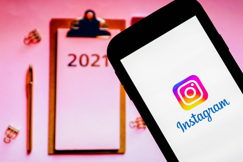 In this photo illustration an Instagram logo seen displayed...