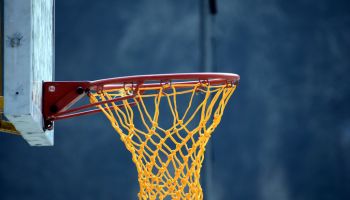 Low Angle View Of Basketball Hoop