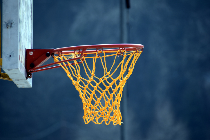 Low Angle View Of Basketball Hoop