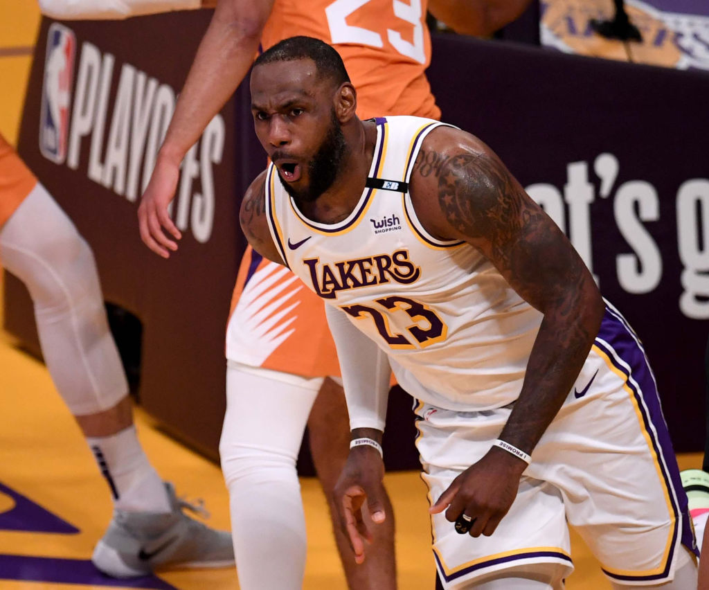 Phoenix Suns defeated the Los Angeles Lakers 100-92 during game four of the Western Conference First Round NBA Playoff basketball game.