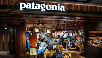 American outdoor clothing brand company Patagonia store seen...