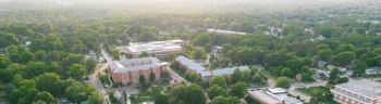 Aerial over North Carolina Central University in the Spring