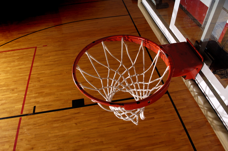 Basketball rim from overhead