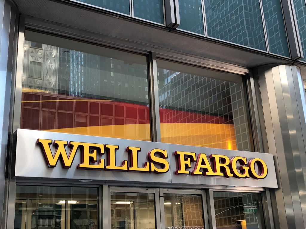 Wells Fargo bank entrance, Midtown, Manhattan