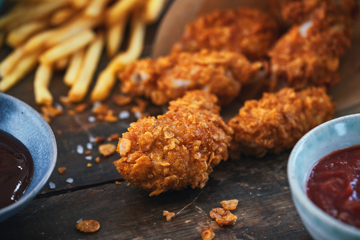 Crispy Fried Chicken with French Fries